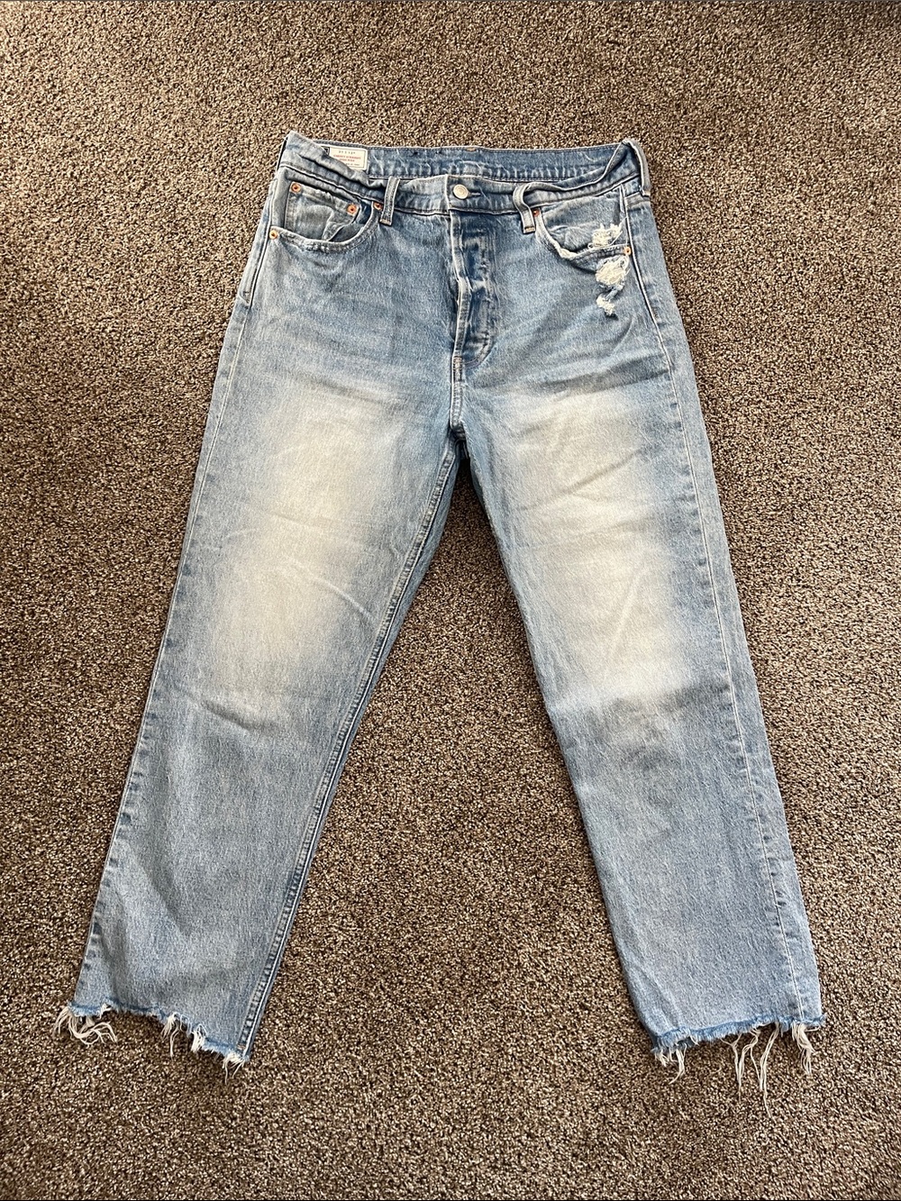 Gap Cheeky Straight High rise Light Wash Distressed Women's Jeans 12R 31